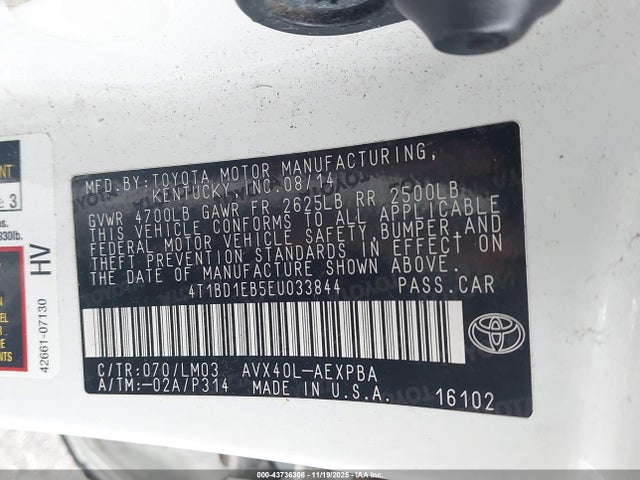 Продажа на аукционе авто 2014 Toyota Avalon Hybrid Limited, vin: 4T1BD1EB5EU033844, номер лота: 43736308