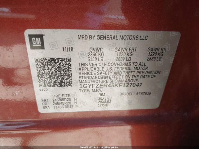 2019 CADILLAC XT4 1GYFZER45KF127047 Photo 8
