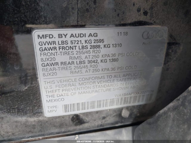 2019 AUDI SQ5 WA1B4AFYXK2027174 Photo 8