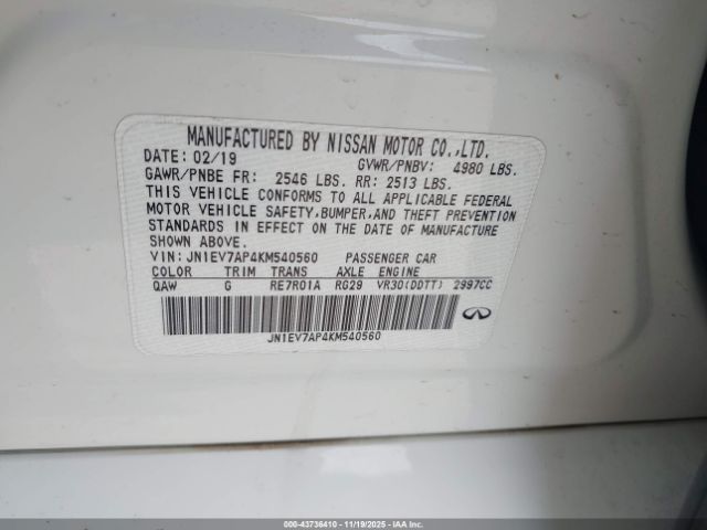 2019 INFINITI Q50 JN1EV7AP4KM540560 Photo 8