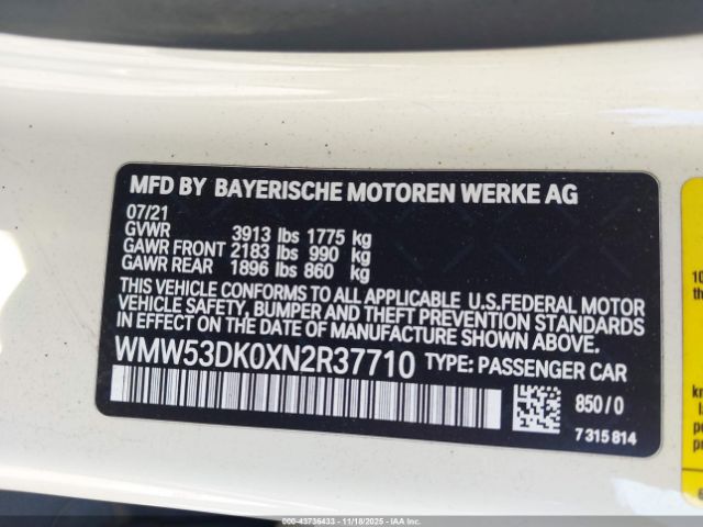 2022 MINI HARDTOP WMW53DK0XN2R37710 Photo 8