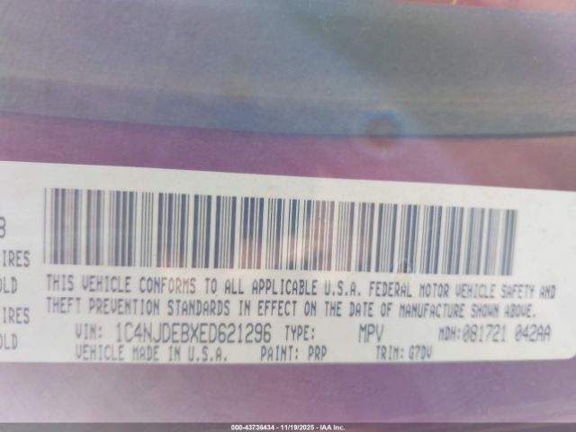 2014 JEEP COMPASS 1C4NJDEBXED621296 Photo 8