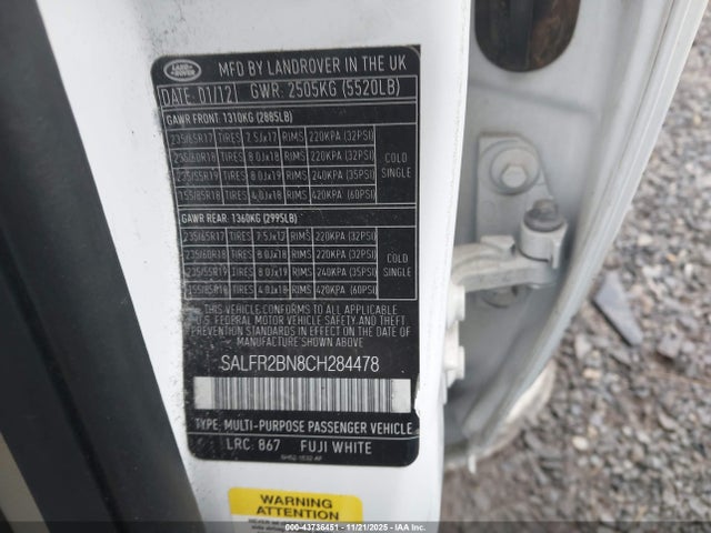 2012 LAND ROVER LR2 SALFR2BN8CH284478 Photo 8
