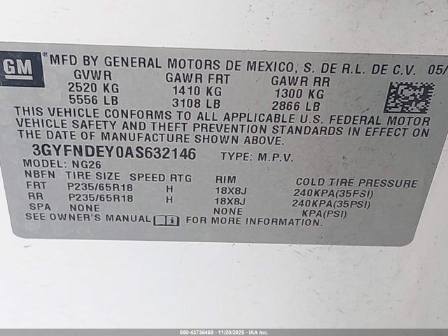 2010 CADILLAC SRX 3GYFNDEY0AS632146 Photo 8