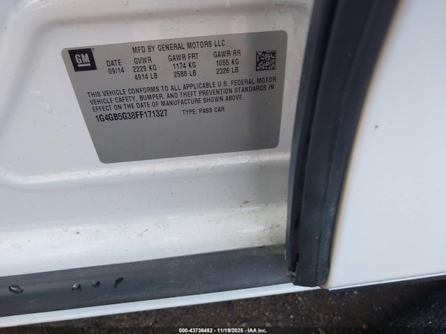 1G4GB5G38FF171327 Buick Lacrosse Leather