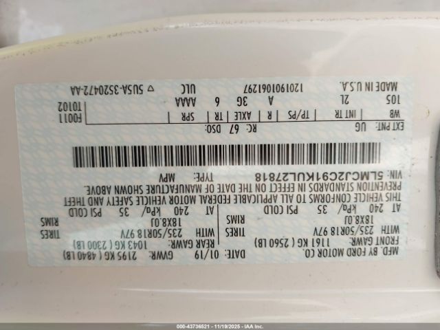 2019 LINCOLN MKC 5LMCJ2C91KUL27818 Photo 8