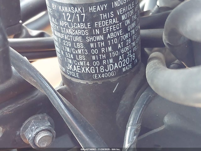JKAEXKG18JDA02078 Kawasaki EX400