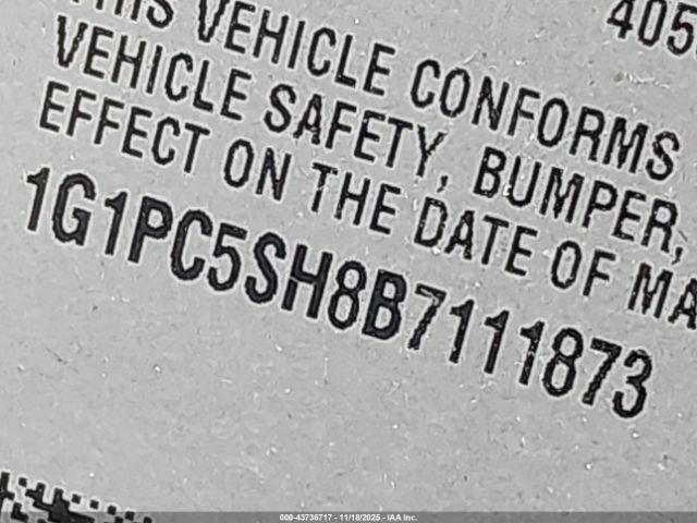 2011 CHEVROLET CRUZE 1G1PC5SH8B7111873 Photo 8