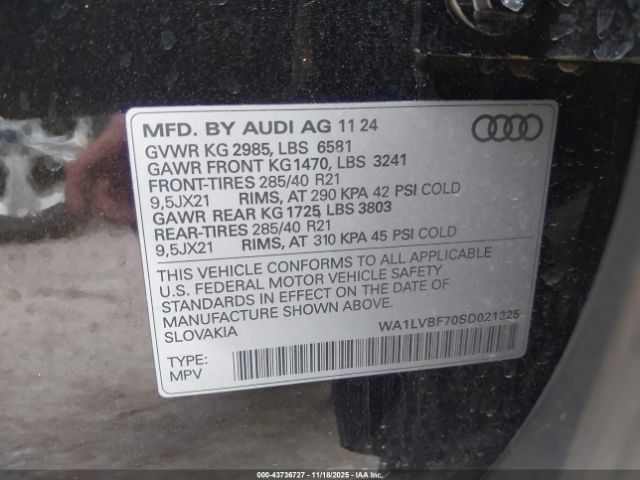 2025 AUDI Q7 WA1LVBF70SD021225 Photo 8