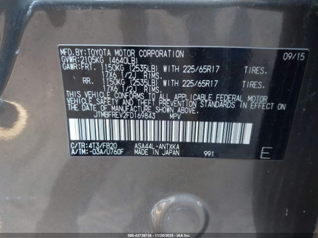 2015 TOYOTA RAV4 JTMBFREV2FD169843 Photo 8