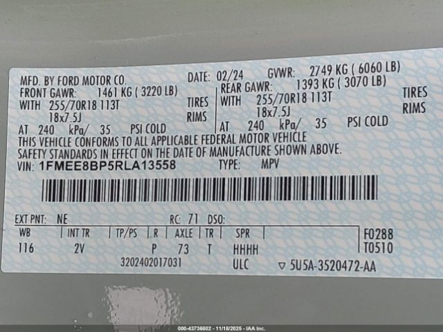 2024 FORD BRONCO 1FMEE8BP5RLA13558 Photo 8