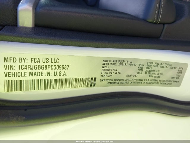 2023 JEEP GRAND CHEROKEE 1C4RJGBG8PC509687 Photo 8