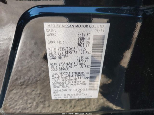 2015 INFINITI QX60 5N1AL0MN3FC532038 Photo 8