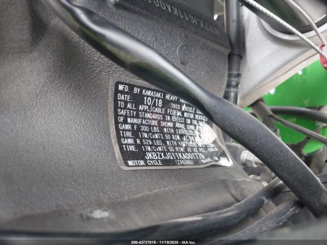 2019 KAWASAKI ZX636 JKBZXJG11KA001779 Photo 9