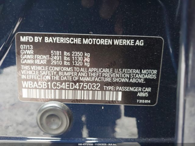 2014 BMW 535I WBA5B1C54ED475032 Photo 8