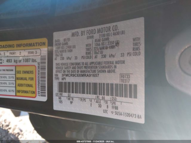 2021 FORD BRONCO SPORT 3FMCR9C6XMRA91657 Photo 8