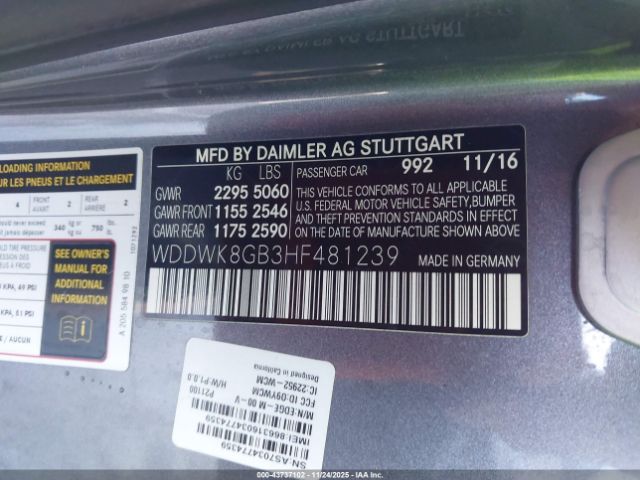 2017 MERCEDES-BENZ AMG C 63 WDDWK8GB3HF481239 Photo 8