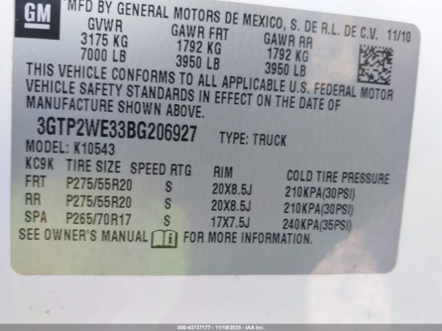 2011 GMC SIERRA 1500 3GTP2WE33BG206927 Photo 8