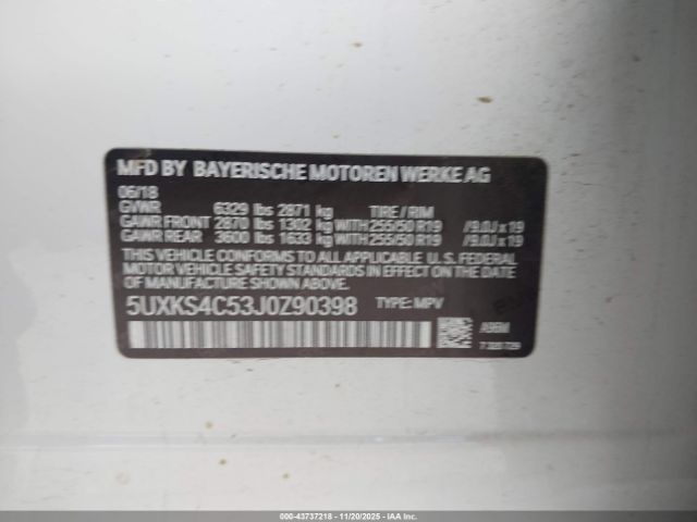 2018 BMW X5 5UXKS4C53J0Z90398 Photo 8