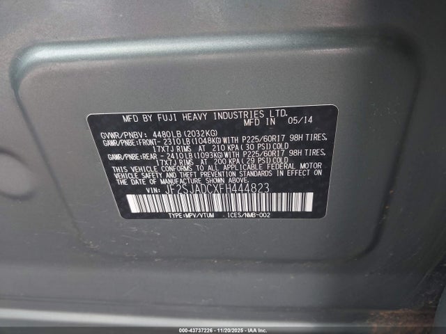 Subaru Forester 2.5i Premium 2015 JF2SJADCXFH444823 Image 9