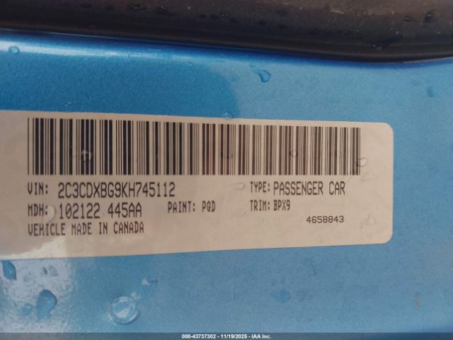 2019 DODGE CHARGER 2C3CDXBG9KH745112 Photo 8