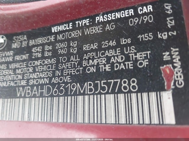 1991 BMW 525 WBAHD6319MBJ57788 Photo 8