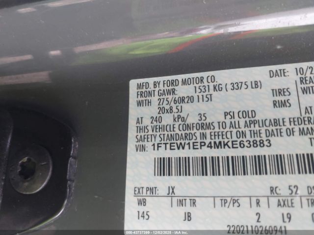 2021 FORD F-150 1FTEW1EP4MKE63883 Photo 8
