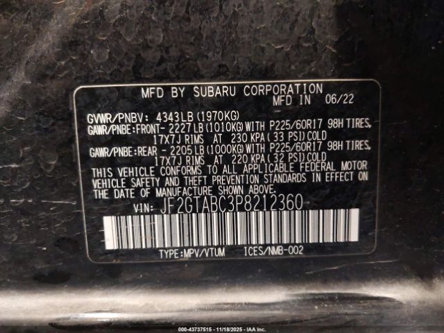 2023 SUBARU CROSSTREK JF2GTABC3P8212360 Photo 8