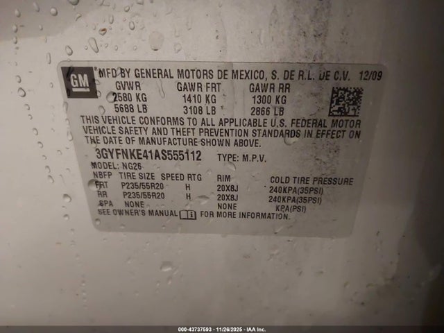 2010 CADILLAC SRX 3GYFNKE41AS555112 Photo 8