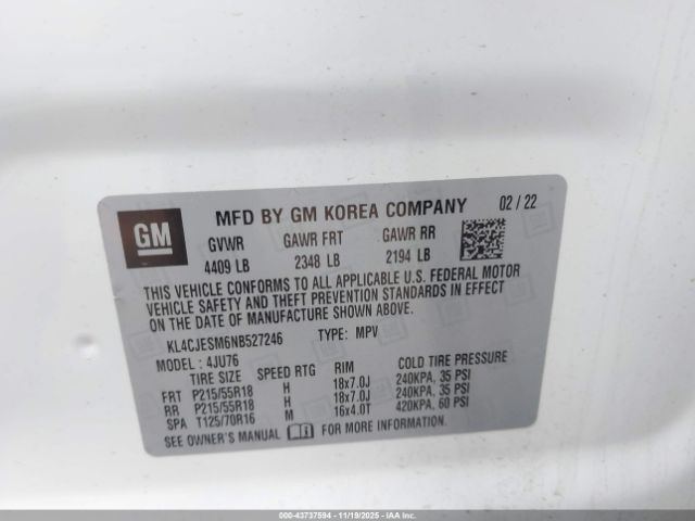 2022 BUICK ENCORE KL4CJESM6NB527246 Photo 8