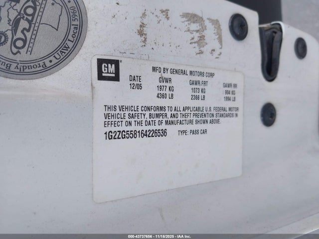 2006 PONTIAC G6 1G2ZG558164226536 Photo 8