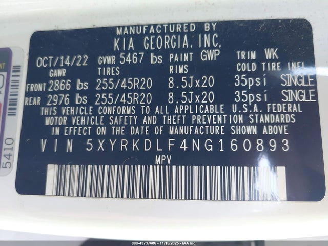 5XYRKDLF4NG160893 KIA Sorento X-line Sx Prestige