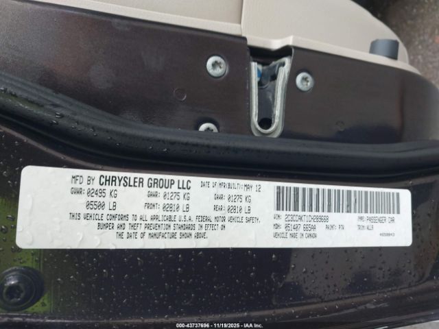2012 CHRYSLER 300C 2C3CCAKT1CH289668 Photo 8