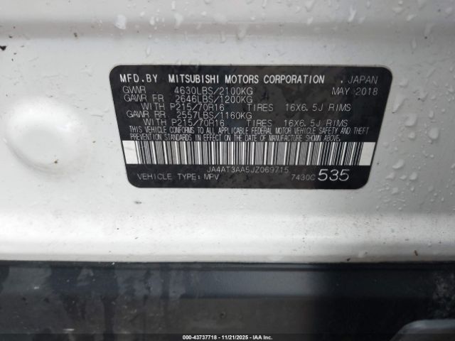 2018 MITSUBISHI ECLIPSE CROSS JA4AT3AA5JZ069715 Photo 8