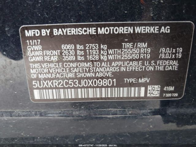 2018 BMW X5 5UXKR2C53J0X09801 Photo 8