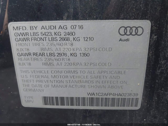 2017 AUDI Q5 WA1C2AFP4HA023539 Photo 8