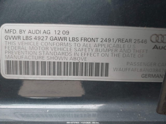 2010 AUDI A4 WAUFFAFL8AN038478 Photo 8