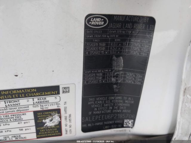 2023 LAND ROVER DEFENDER SALEPEEU6P2185706 Photo 8