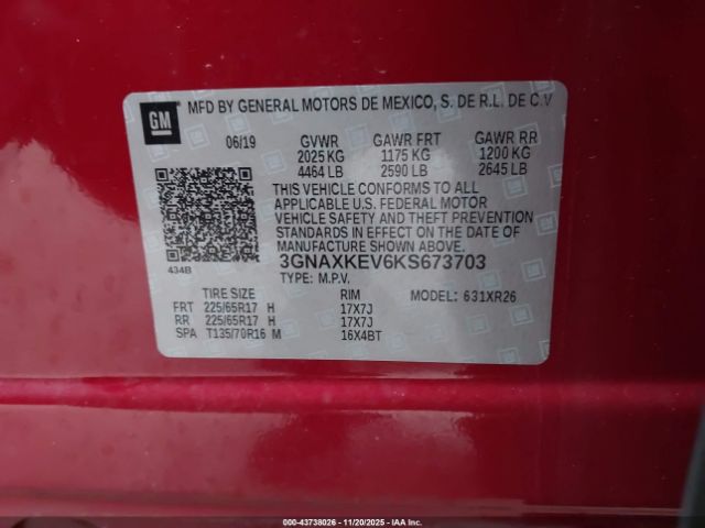 2019 CHEVROLET EQUINOX 3GNAXKEV6KS673703 Photo 8