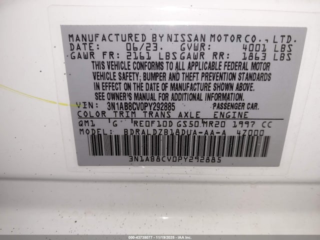 Nissan Sentra Sv Xtronic Cvt 2023 3N1AB8CV0PY292885 Image 9