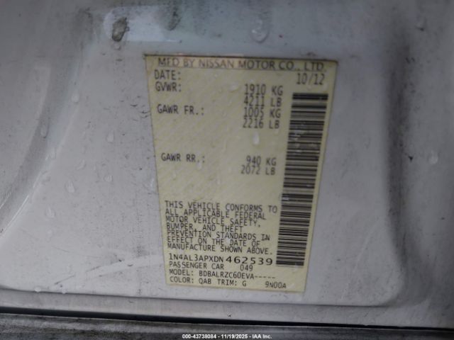 2013 NISSAN ALTIMA 1N4AL3APXDN462539 Photo 8