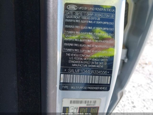 2011 LAND ROVER RANGE ROVER SALMF1D44BA334556 Photo 8