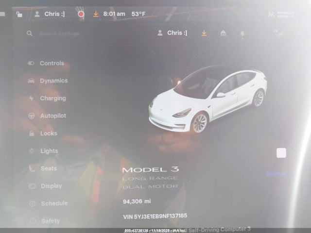 2022 TESLA MODEL 3 5YJ3E1EB9NF137185 Photo 6