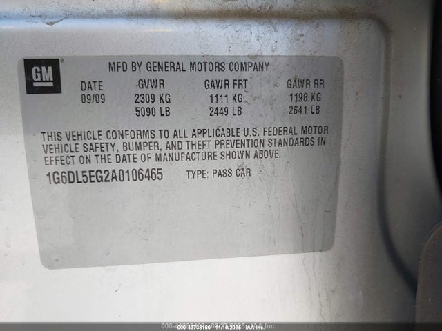 2010 CADILLAC CTS 1G6DL5EG2A0106465 Photo 8