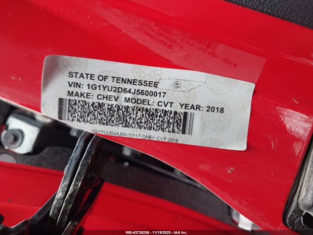 2018 CHEVROLET CORVETTE 1G1YU2D64J5600017 Photo 8