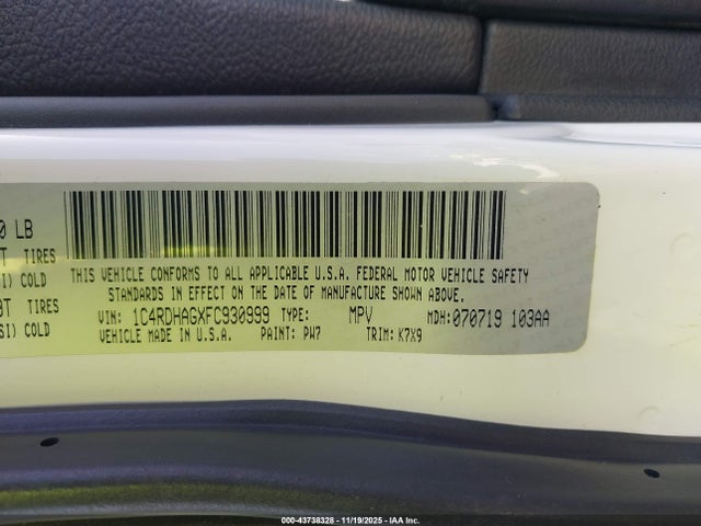 2015 DODGE DURANGO 1C4RDHAGXFC930999 Photo 8