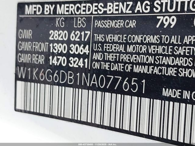 2022 MERCEDES-BENZ S 500 W1K6G6DB1NA077651 Photo 8