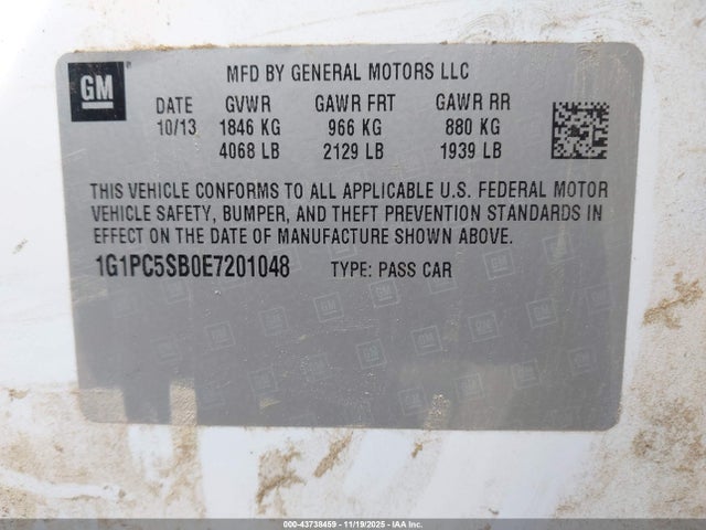 Chevrolet Cruze 1lt Auto 2014 1G1PC5SB0E7201048 Image 9