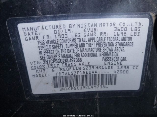 2019 NISSAN KICKS 3N1CP5CU2KL497386 Photo 8