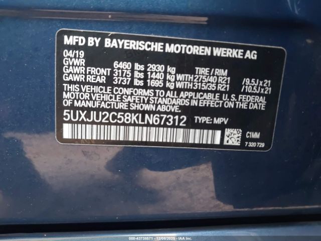 2019 BMW X5 5UXJU2C58KLN67312 Photo 8